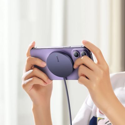 11. Baseus Simple Mini3 magnetic charger MagSafe Qi 15W purple