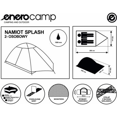 7. 2-PERSON SPLASH TENT WITH ENERO CAMP FLYWALL