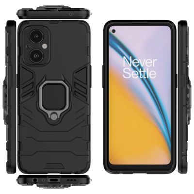 9. Ring Armor tough hybrid case cover + magnetic holder for OnePlus Nord N20 5G black