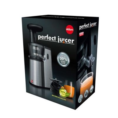 7. ELDOM SLOW JUICER PJ400 400W SILVER-BLACK, BPA FREE AUGER 80 [RPM]