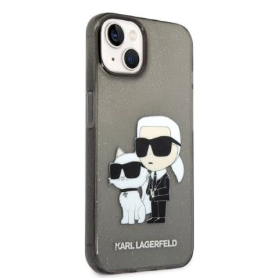 4. Karl Lagerfeld Glitter Karl&Choupette case for iPhone 14 Plus - black