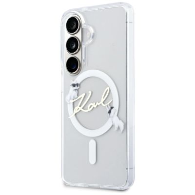 2. Karl Lagerfeld IML KC Script MagSafe Case for Samsung Galaxy S26 Plus - Transparent