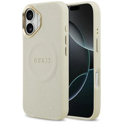 Guess Peony Hot Stamp MagSafe iPhone 17 Case - Beige