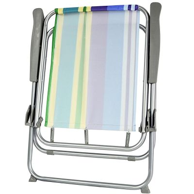 12. REDCLIFFS FOLDING CHAIR WITH ARMRESTS, BLUE STRIPES