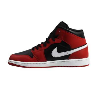 2. Air Jordan 1 Mid Men's Basketball Shoe Black/Gym Red/White - DQ8426-061
