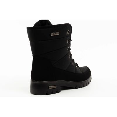 4. Progress Women’s Winter Boots, Black Insulated Snow Boots with Sheepskin Lining