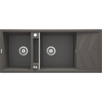 Magnetic granite sink, 2-bowl, with drainer ZRM_T213 5907650817222