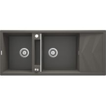 Magnetic granite sink, 2-bowl, with drainer ZRM_T213 5907650817222