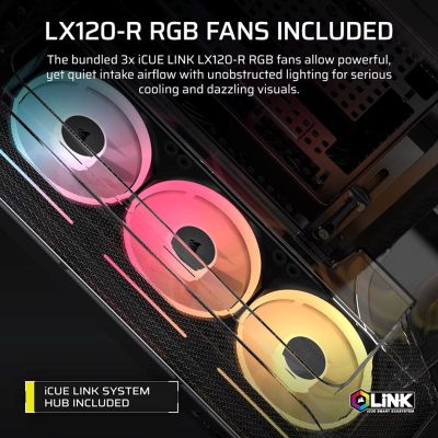 6. Corsair AIR 5400 LX-R LINK Tempered Glass Mid-Tower Case, Black