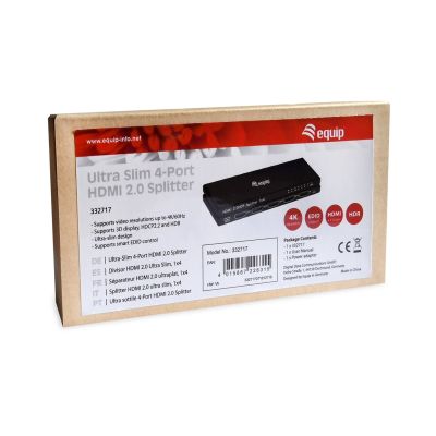 3. Equipment HDMI Video Splitter 4x HDMI (332717)