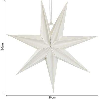 5. PAPER STAR DECORATION 30 CM 7-POINT WHITE SASKA GIFT & DECOR