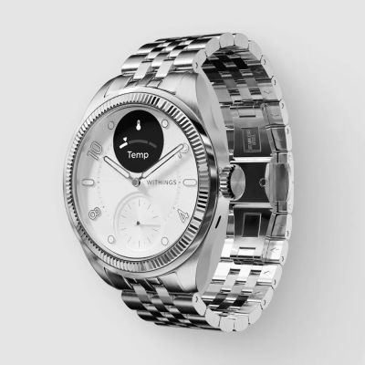 Withings Scanwatch Nova Brilliant - ECG, heart rate, SPO2, temperature, physical activity and sleep functions (39mm, titanium gray)
