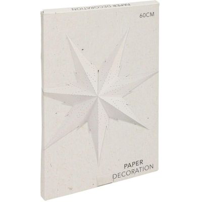 2. DECORATIVE HANGING PAPER SNOWFLAKE STAR 60 CM WHITE 7-ARMED