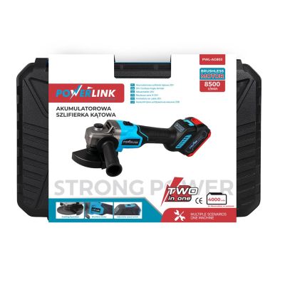 7. EXTRALINK POWERLINK AG803 Cordless Grinder with Handle, 8500RPM, 2x4Ah, PWL-AG803
