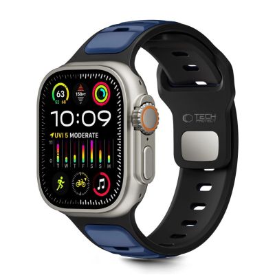 Tech-Protect IconBand Line Strap for Apple Watch 44 / 45 / 46 / 49 mm - Black and Navy Blue