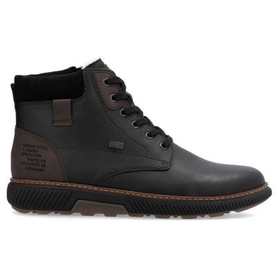 13. Men’s Black Waterproof Leather Boots with Warm Lining Rieker B3343-00