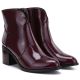 4. Women's high-heeled patent leather burgundy ankle boots M.Daszyński MR2337