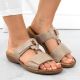 4. Comfortable Rieker W RKR681 beige flip-flops