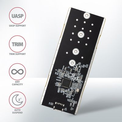 7. Axagon EM2-GTR M.2 Black SSD Enclosure