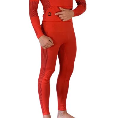 8. GLOVII HEATED THERMOACTIVE UNDERWEAR SET, SWEATSHIRT AND PANTS, SIZE M, ORANGE, BATTERIES AND CHARGER INCLUDED, GXRM