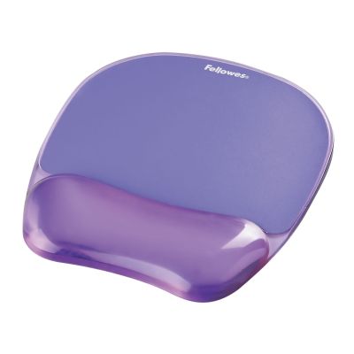 Fellowes CRYSTAL Mouse Pad and Wrist Rest Gel Purple