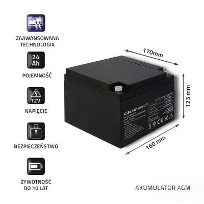 3. Qoltec 53036 maintenance-free battery