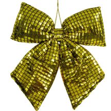 GOLD DECORATIVE BOW 30x34CM MICA