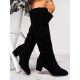 10. Women’s Black Block-Heel Boots with Warm Lining – Sergio Leone