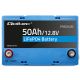 7. Qoltec LiFePO4 Lithium Iron Phosphate Battery | 12.8V | 50Ah | 640Wh | BMS