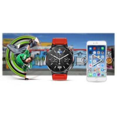 17. Gravity GT21-6 Smartwatch + Red Silicone Strap