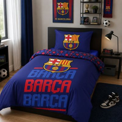 2. FC Barcelona cotton bedding set 140x200 + 70x90 cm FCB-4515BL