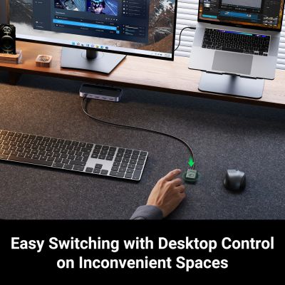 9. Ugreen CM662 USB 3.0 switch 2-in-4 switch + 2x USB-A cable - black