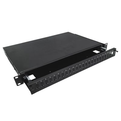 2. Alantec Telescopic fiber optic distribution box 24xSC duplex / 24xLC quad 19" 1U with mounting accessories (glands, cable ties) (FOP-1U-24SCD-CP)