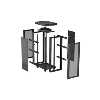 13. 19" 32U 600x1000 black floor-standing rack cabinet with perforated doors LCD Lanberg (Flat Pack)