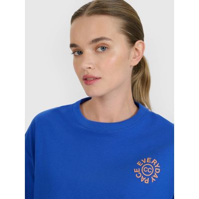 4. Women's oversize printed T-shirt 4F 4FWSS25TTSHF1993-36S