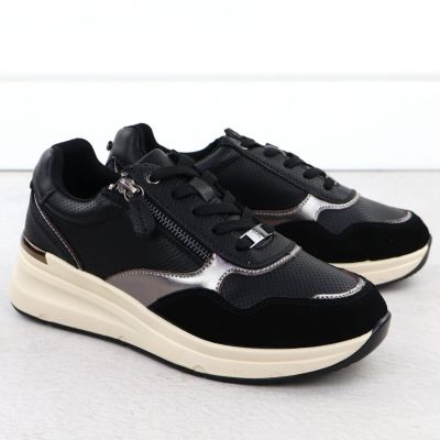 3. Women's black leather metallic shoes Filippo DP7105/25