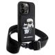 3. Karl Lagerfeld Crossbody Saffiano Karl & Choupette Case for iPhone 14 Pro - Black