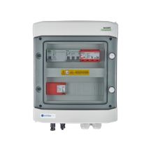 DCAC hermetic IP65 EMITER connection distribution board with Dehn 1000V DC surge arrester type 1+2, 1 x PV string, 1 x MPPT // Dehn AC limiter type 1+2, 10A 3-F, RCD type A 40A/300mA