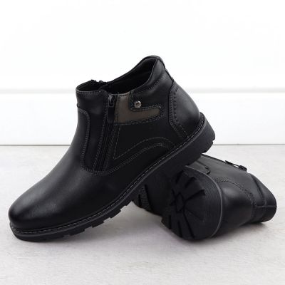 4. Men’s Black Warm-Lined Zip-Up Ankle Boots VanHorn AN71309