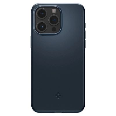 8. Spigen Thin Fit iPhone 15 Pro Max Case - Black Metal