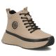 Leather ankle boots on the platform, insulated, beige, Filippo DBT7998