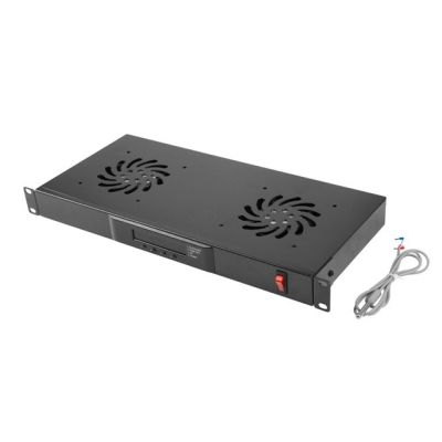 10. LANBERG 1U LCD 19" FAN PANEL WITH THERMOSTAT 2 FANS 230V BLACK