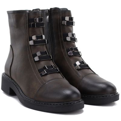 8. Women's winter ankle boots on a block, dark brown M.Daszyński SA252-16 SA252-1