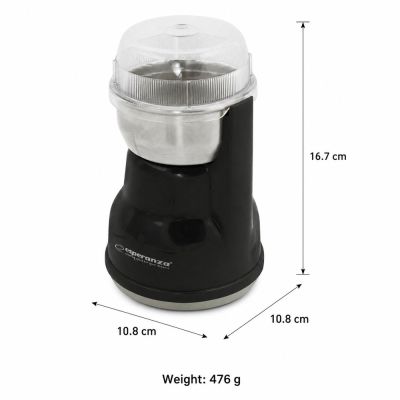 12. Esperanza Lungo EKC002K coffee grinder (160W; impact; black)
