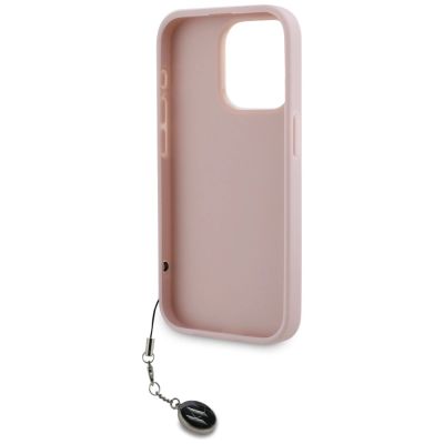 7. Karl Lagerfeld Saffiano Rhinestones & Charm case for iPhone 15 Pro Max - pink