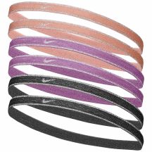 Nike Swoosh Sport Metallic Hairbands 6 Pack Peach, Pink, Gray N1002008646OS