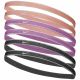 Nike Swoosh Sport Metallic Hairbands 6 Pack Peach, Pink, Gray N1002008646OS