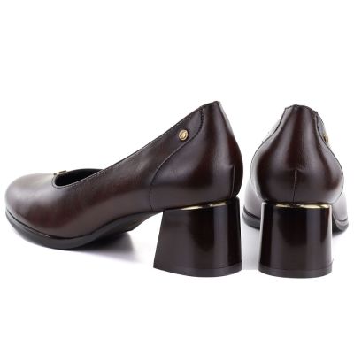 5. Women's pumps, chocolate high heels, Potocki 25-12712