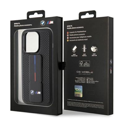 9. BMW Grip Stand Smooth & Perforated case for iPhone 15 Pro - black