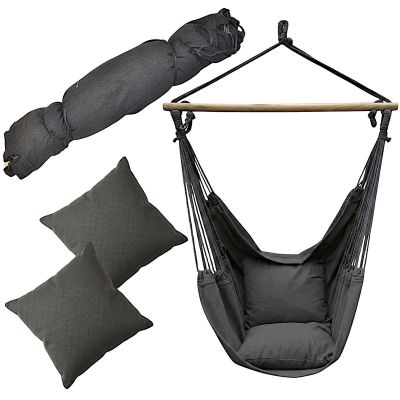 6. BRAZILIAN HAMMOCK CHAIR 100X130CM AND 2 PILLOWS 40X40CM BLACK
